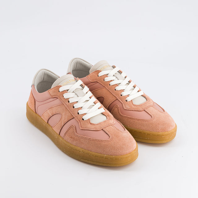 National Standard Sneakers Basses En Cuir Veau Velours Rose