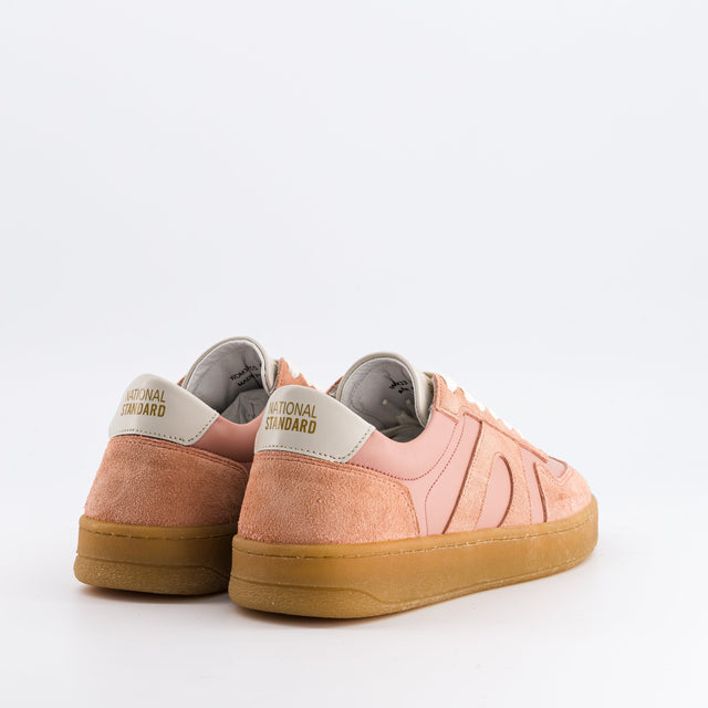 National Standard Sneakers Basses En Cuir Veau Velours Rose