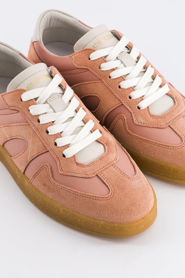 National Standard Sneakers Basses En Cuir Veau Velours Rose