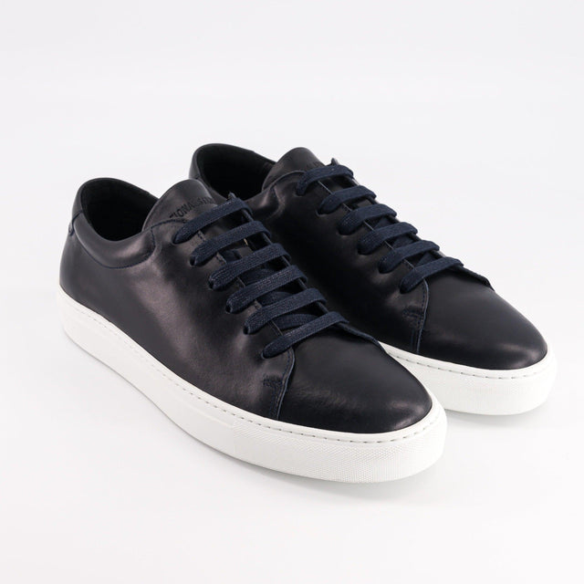 National Standard Sneakers Basses Pour Homme En Cuir Patiné Marine