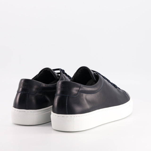 National Standard Sneakers Basses Pour Homme En Cuir Patiné Marine