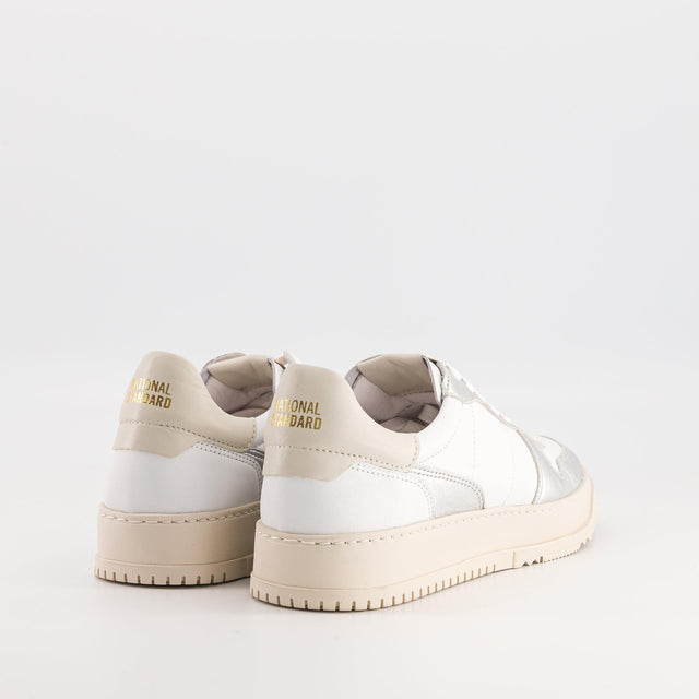 National Standard Sneakers Cuir Nappa Blanc Et Argent