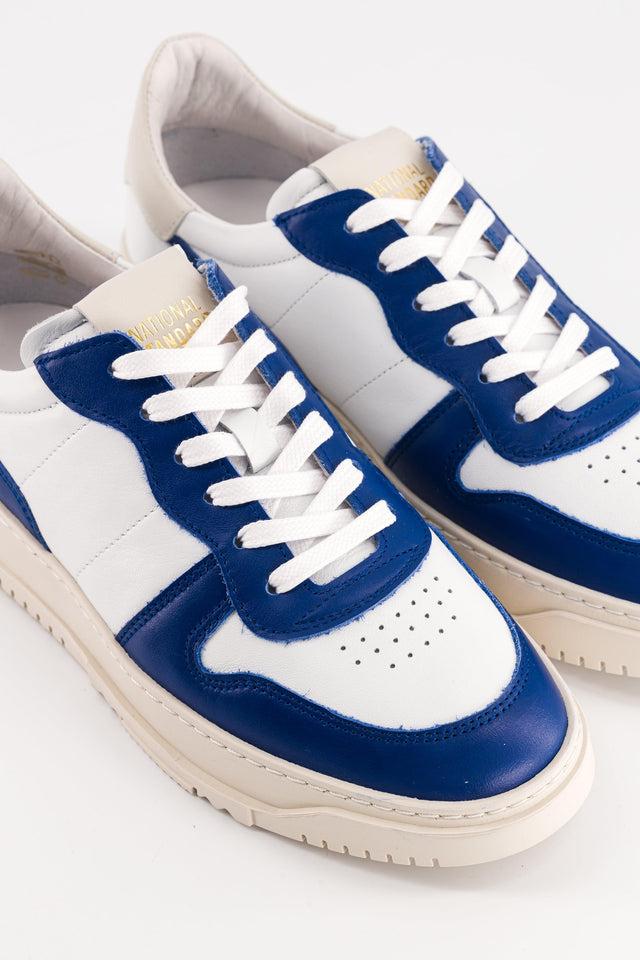 National Standard Sneakers Cuir Nappa Blanc Et Bleu Pour Femme