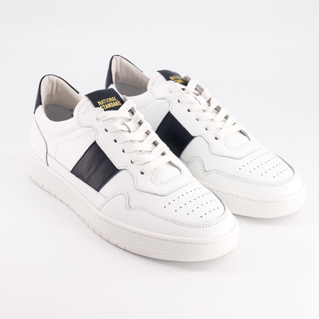 National Standard Sneakers Cuir Nappa Blanc Et Noir Pour Homme