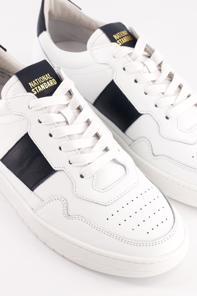 National Standard Sneakers Cuir Nappa Blanc Et Noir Pour Homme
