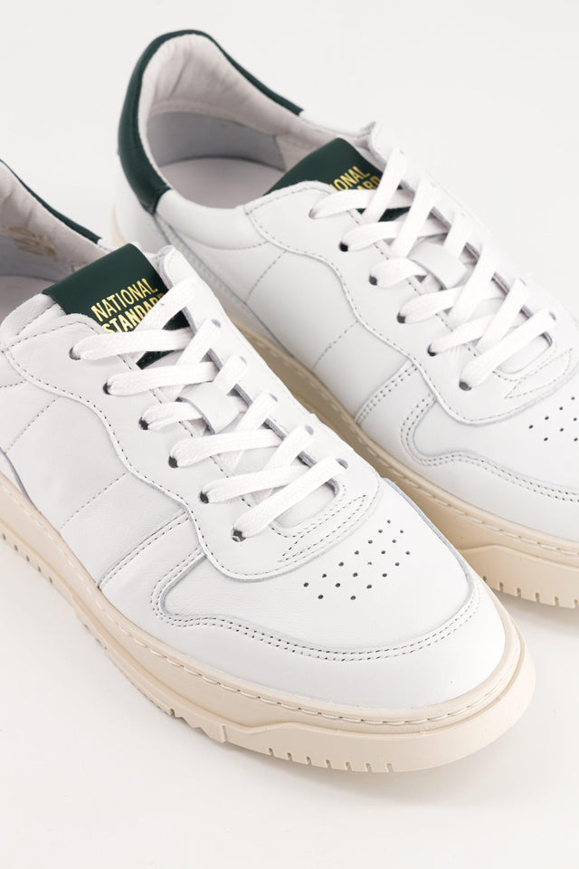 National Standard Sneakers Cuir Nappa Blanc Et Vert Pour Femme