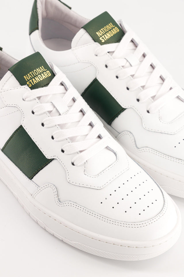 National Standard Sneakers Cuir Nappa Blanc Et Vert Pour Homme