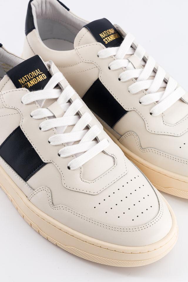 National Standard Sneakers Cuir Nappa Blanche Et Noire Pour Homme