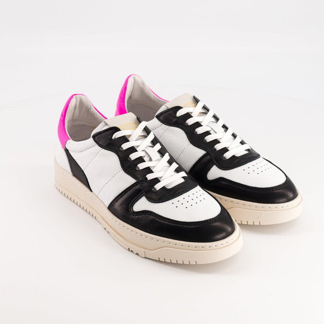National Standard Sneakers En Cuir Blanc Noir Et Rose Pour Femme