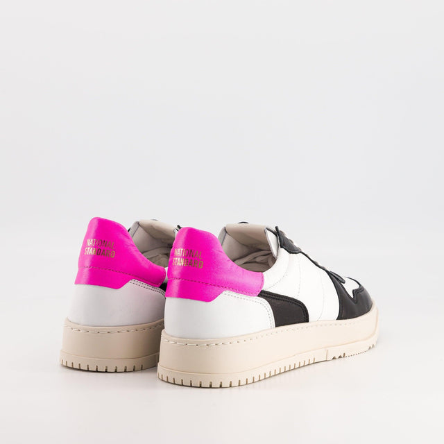 National Standard Sneakers En Cuir Blanc Noir Et Rose Pour Femme