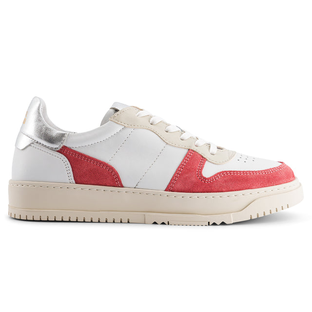 national standard Sneakers en cuir nappa blanc argent et suède rose national standard Sneakers en cuir nappa blanc argent et suède rose