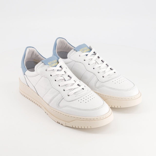 National Standard Sneakers En Cuir Nappa Blanc Et Bleu Ciel