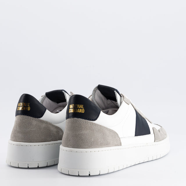 National Standard Sneakers En Cuir Nappa Blanc Et Cuir Veau Velours Gris