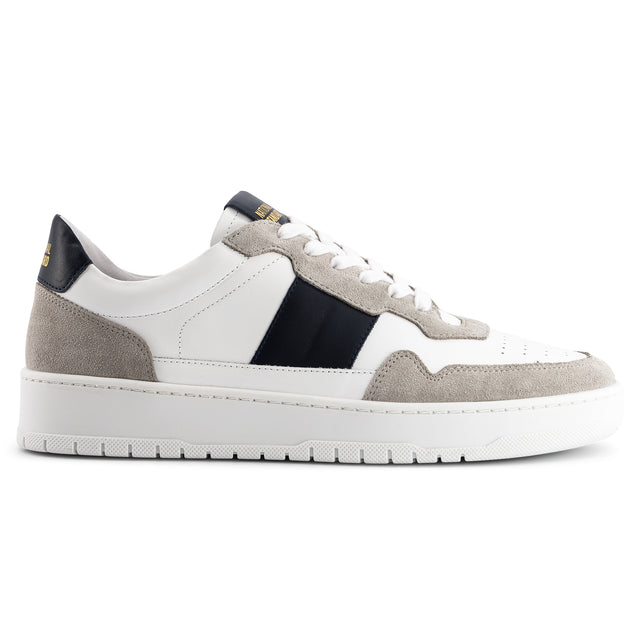 national standard Sneakers en cuir nappa blanc et cuir veau velours gris