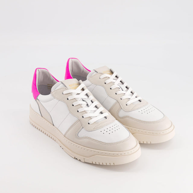 National Standard Sneakers En Cuir Nappa Blanc Et Rose