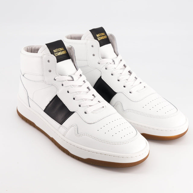 National Standard Sneakers Montantes En Cuir Nappa Blanc Et Noir