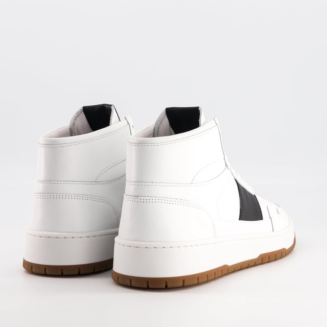 National Standard Sneakers Montantes En Cuir Nappa Blanc Et Noir