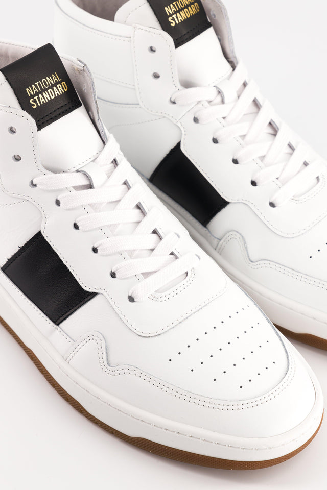 National Standard Sneakers Montantes En Cuir Nappa Blanc Et Noir