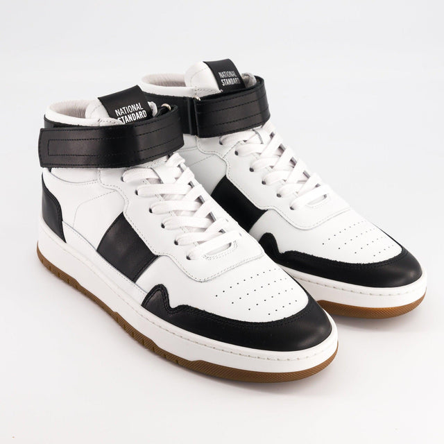 National Standard Sneakers Montantes En Cuir Nappa Noir Et Blanc