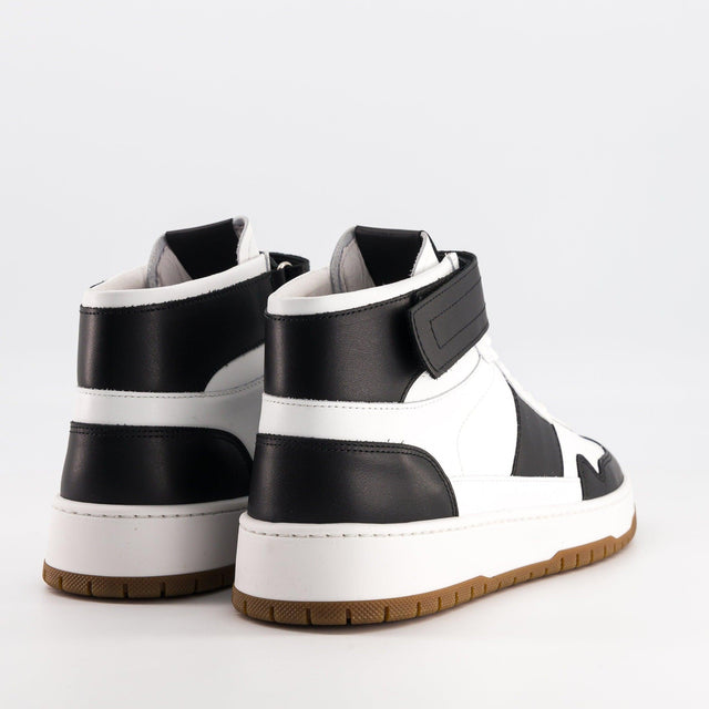 National Standard Sneakers Montantes En Cuir Nappa Noir Et Blanc