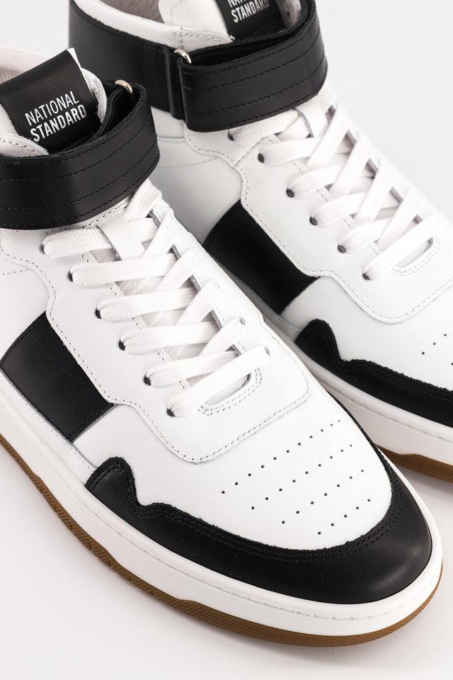 National Standard Sneakers Montantes En Cuir Nappa Noir Et Blanc