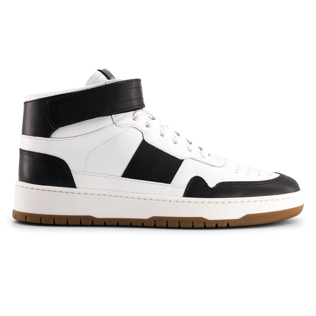 national standard Sneakers montantes en cuir nappa noir et blanc