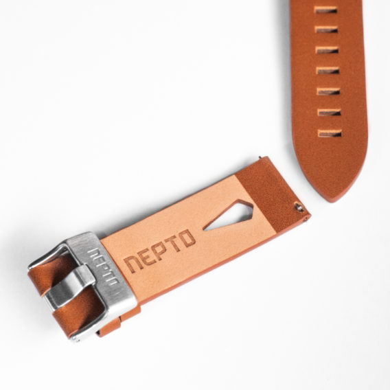 Nepto Cuir Marron Perforé 22mm – Démontage Rapide