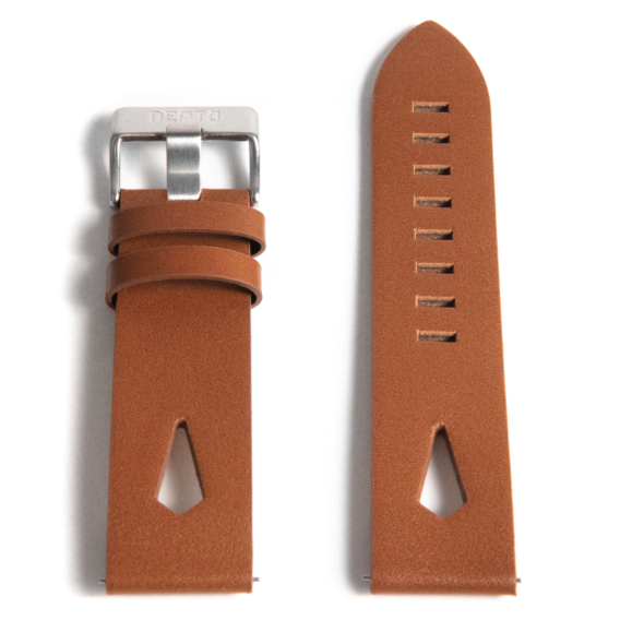 Nepto Cuir Marron Perforé 22mm – Démontage Rapide