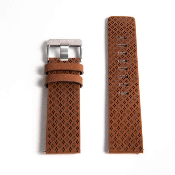 Nepto Cuir Marron Piqué 22mm – Démontage Rapide