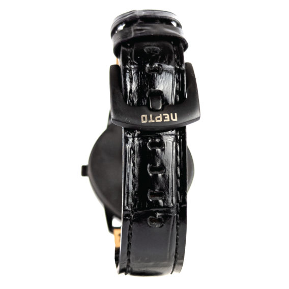 Nepto Montre Black Flower – Cuir Noir Croco