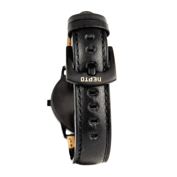 Nepto Montre Black Flower – Cuir Noir Nappa