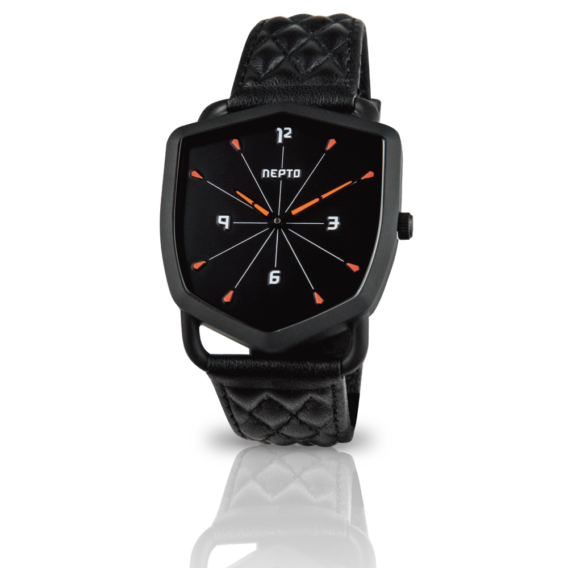 nepto Montre Black Reverso – Cuir Matelassé Noir