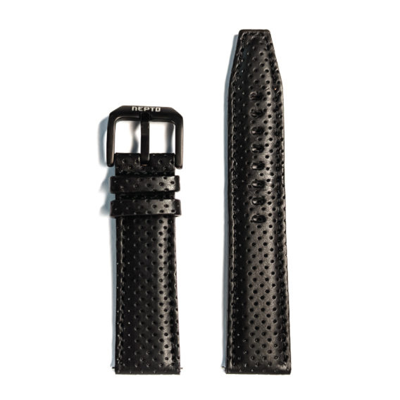 Nepto Montre Black Reverso – Cuir Noir Trafforato
