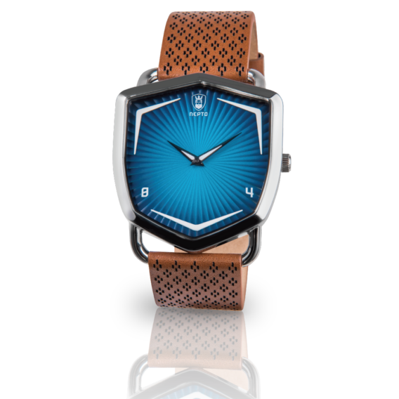 nepto Montre Blue Ocean – Cuir Marron Piqué