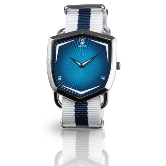 nepto Montre Blue Ocean – Nato Nylon Blanc/Bleu