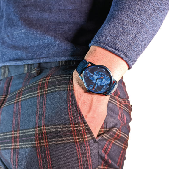 Nepto Montre Blue Smoke – Cuir Croco Bleu