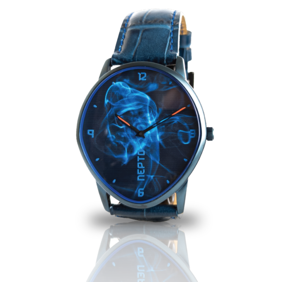nepto Montre Blue Smoke – Cuir Croco bleu