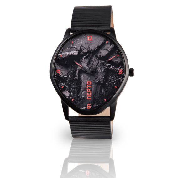 nepto Montre Dark Side – Cuir Zébré Noir