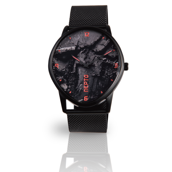 nepto Montre Dark Side – Mesh Métal Noir