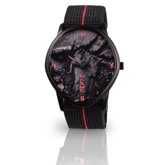 Nepto Montre Dark Side – Nato Nylon Noir/Rouge