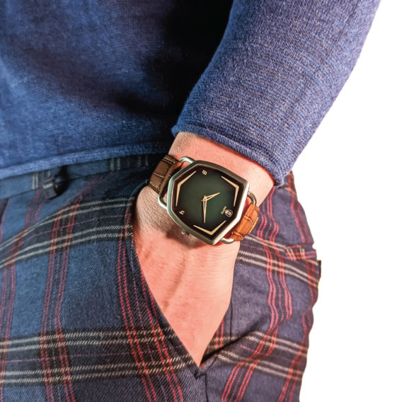 Nepto Montre Green Spectra – Cuir Alligator Noce
