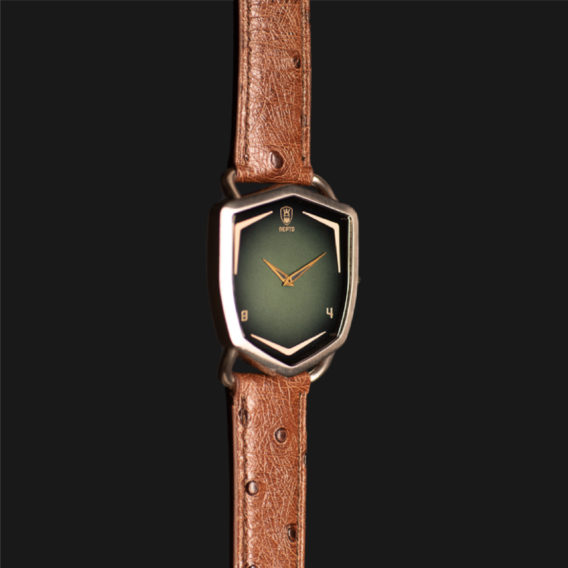 Nepto Montre Green Spectra – Cuir Autruche Marron