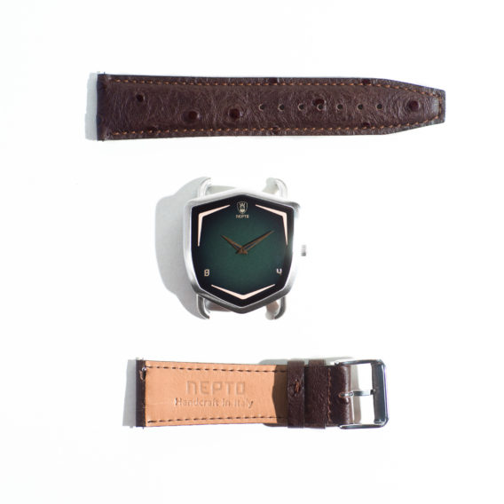 Nepto Montre Green Spectra – Cuir Autruche Marron