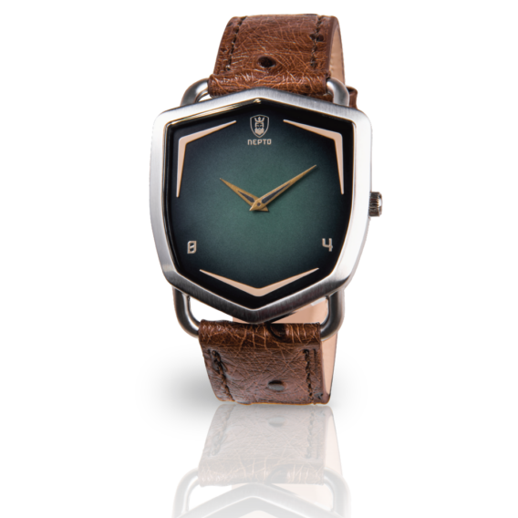 nepto Montre Green Spectra – Cuir Autruche Marron