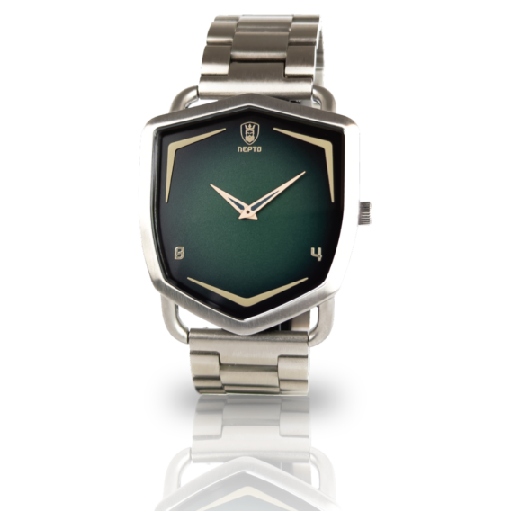 nepto Montre Green Spectra – Oyster Metal brossé