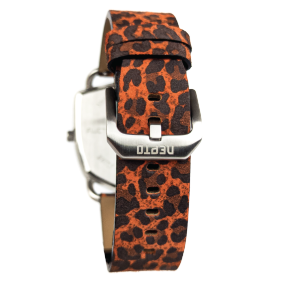 Nepto Montre White Reverso – Cuir Léo Orange