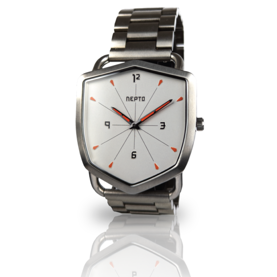 nepto Montre White Reverso – Oyster Métal Brossé