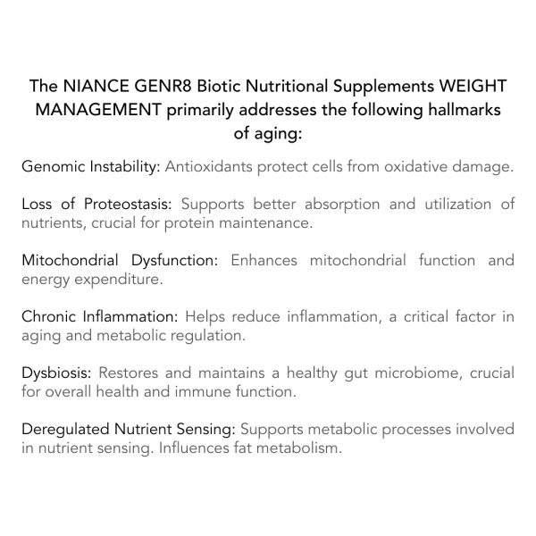 Niance GENR8® BIOTIC Suppléments Nutritionnels GESTION DU POIDS