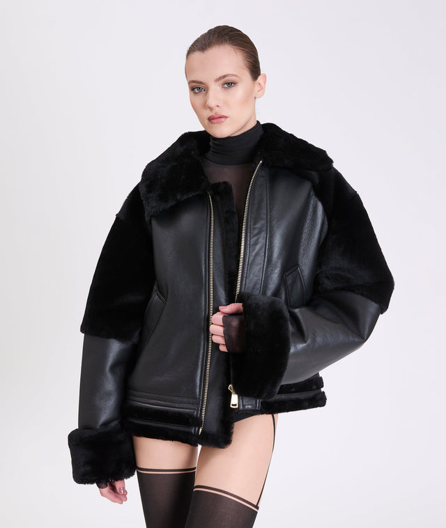Nicole Benisti ELEANOR VESTE EN CUIR DE MOUTON VÉRITABLE