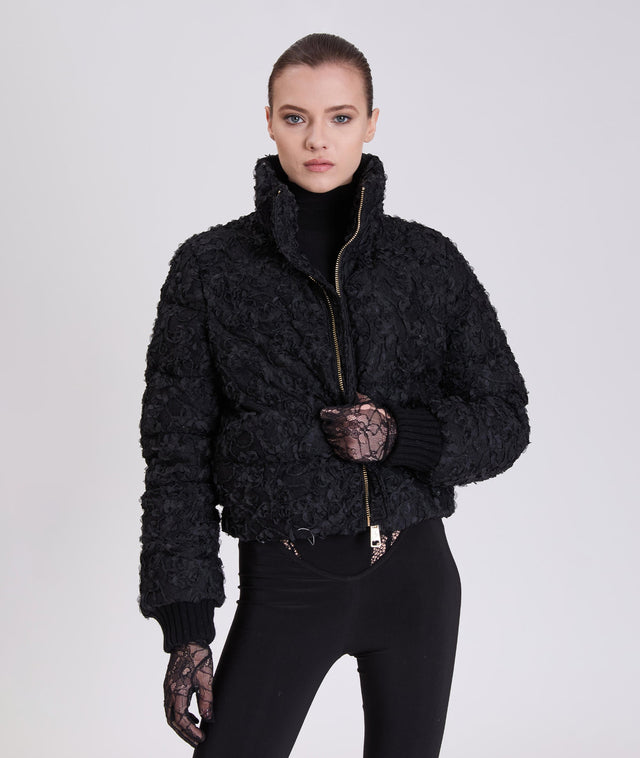 Nicole Benisti JUIN EN DENTELLE FLORALE VESTE BOMBER EN DENTELLE FLORALE